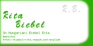 rita biebel business card
